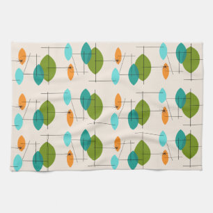 Retro Atomic Mobile Pattern Kitchen Towel