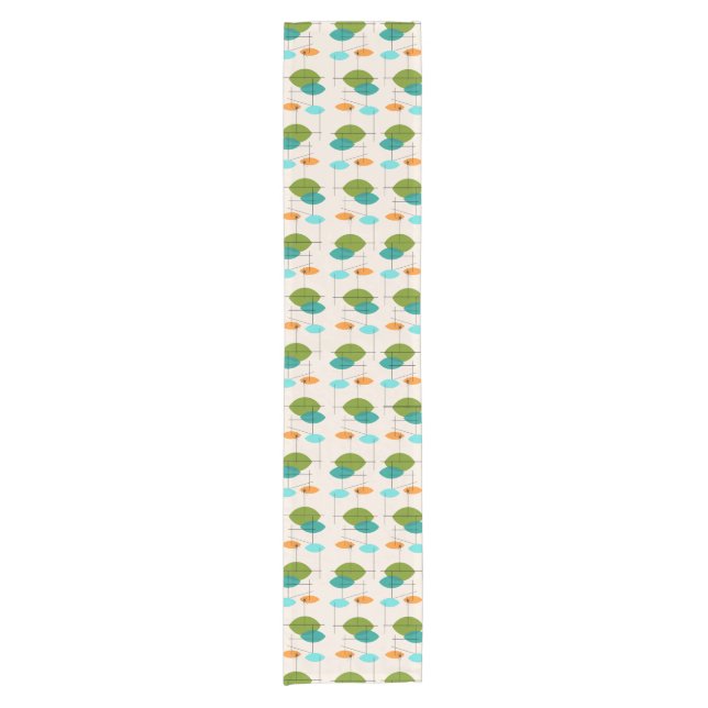 Retro Atomic Mobile Pattern Table Runner (Front)