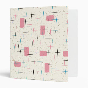 Retro Atomic Pink Pattern Binder