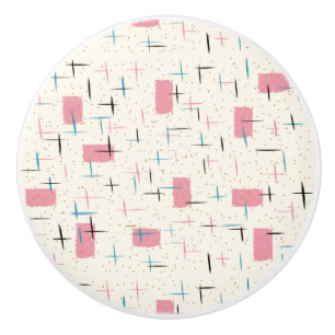 Retro Atomic Pink Pattern Ceramic Pull