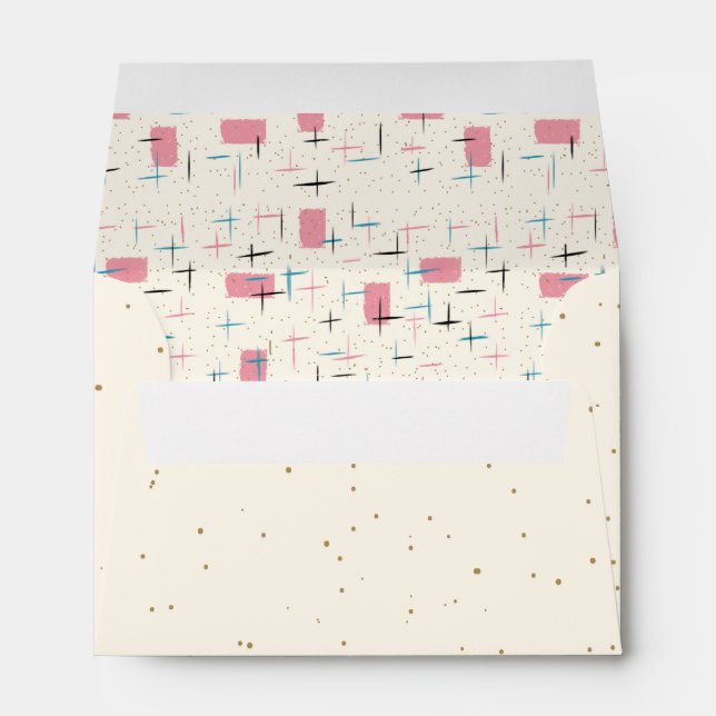 Retro Atomic Pink Pattern Envelope (Back (Bottom))