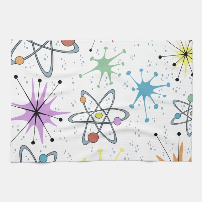retro atomic.png kitchen towel (Horizontal)