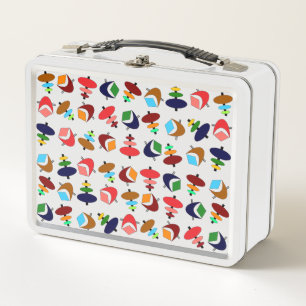 Retro Atomic Shapes Metal Lunch Box