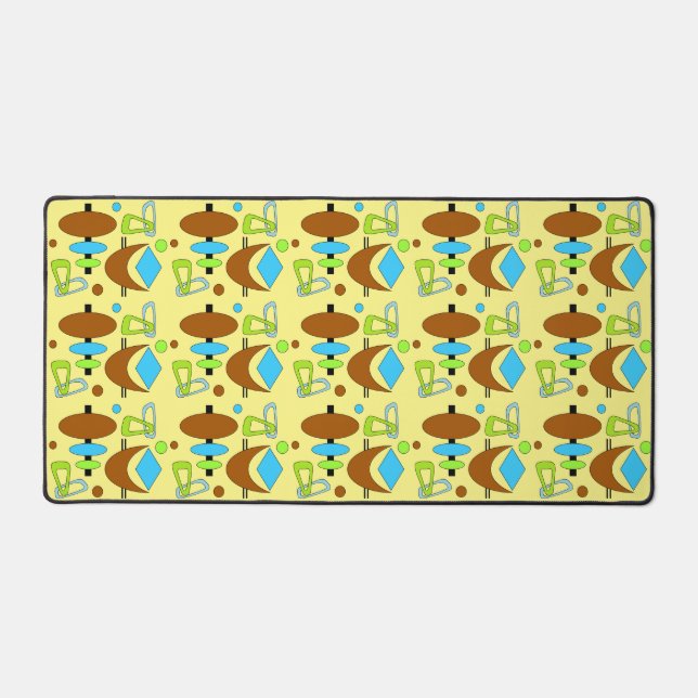 Retro Atomic Shapes Samsung Galaxy Case Desk Mat (Front)