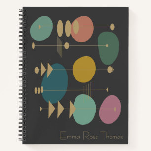 Retro Atomic Space Age Mid Century Modern Notebook