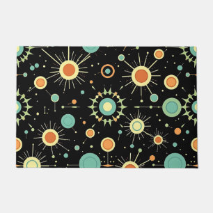 Retro Atomic Starburst Midcentury Pattern Doormat