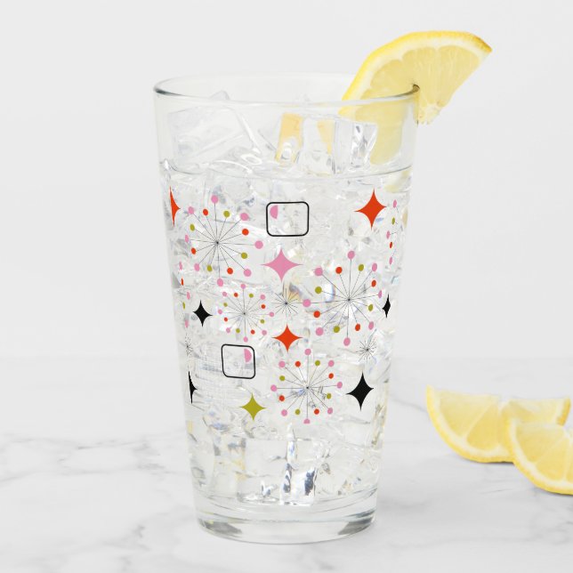 Retro Atomic Starburst Modern Mid Century Pattern Glass (Back Ice)
