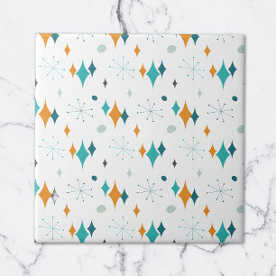 Retro Atomic Starburst Stars Pattern Tile