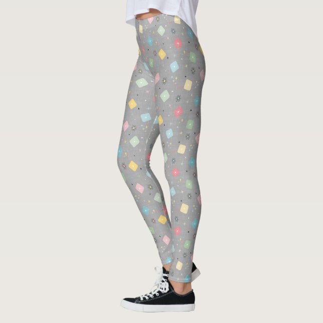 Retro Atomic Starbursts Leggings (Left)