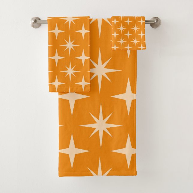 Retro Atomic Stars Motif sur Orange (En situation)