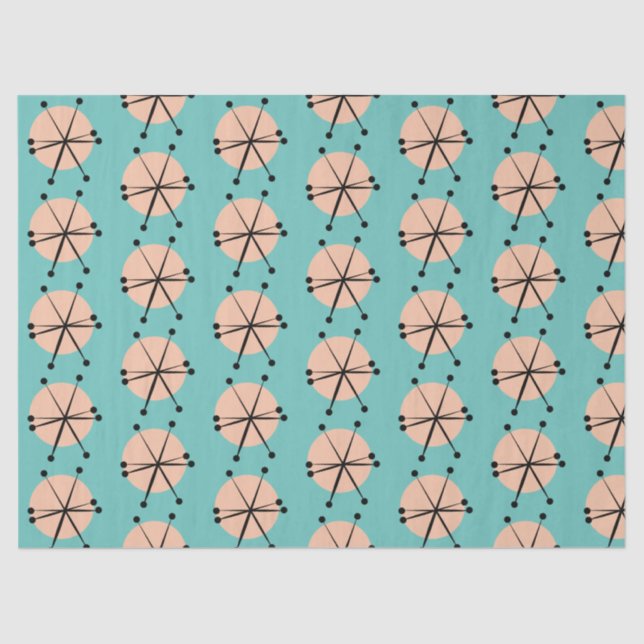 Retro Atomic Stars Pattern Tissue Paper (Front)