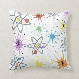Retro Atomic Throw Pillow