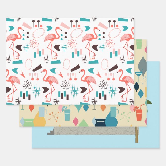 Retro Atomic Wrapping Paper Sheet (Set)