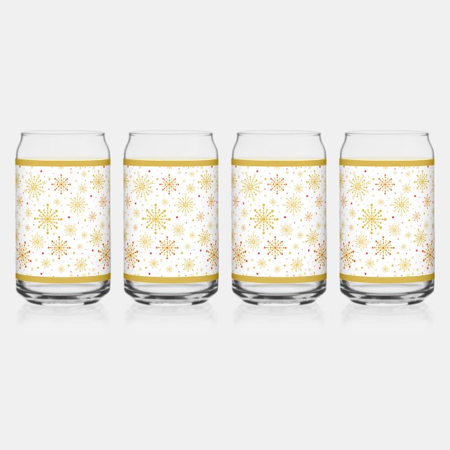 Retro atomique milieu du siècle moderne rouge & or (Recto)