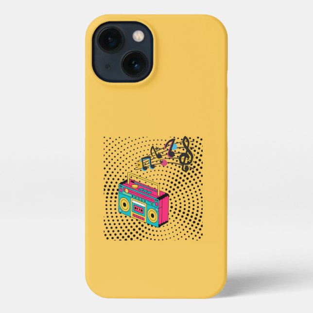Retro audio boombox. iPhone case (Back)
