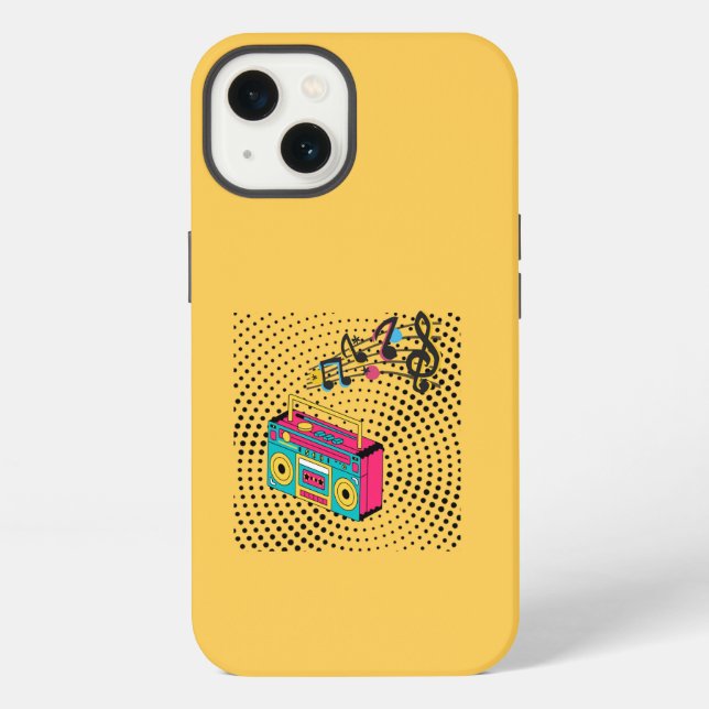Retro audio boombox. iPhone case (Back)