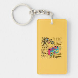 Retro audio boombox. keychain