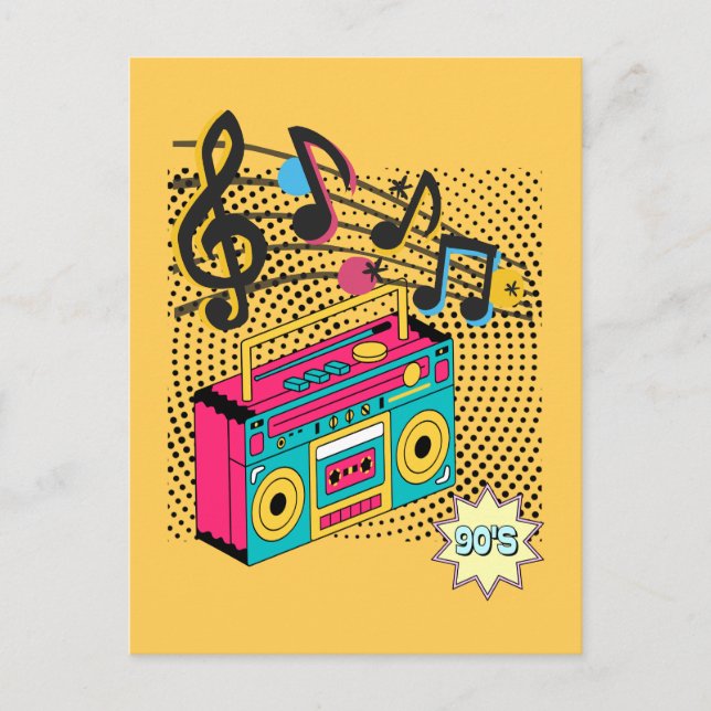 Retro audio boombox. postcard (Front)