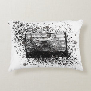 Retro Audio Cassette Accent Pillow