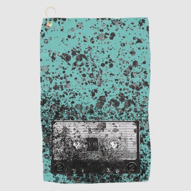 Retro Audio Cassette Golf Towel (Front)