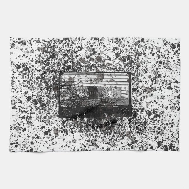 Retro Audio Cassette Kitchen Towel (Horizontal)