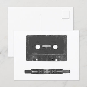 Retro audio cassette  postcard