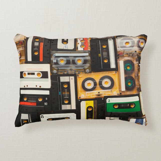 Retro audio cassette tape accent pillow (Front)
