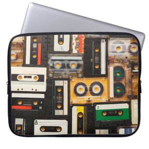 Retro audio cassette tape laptop sleeve