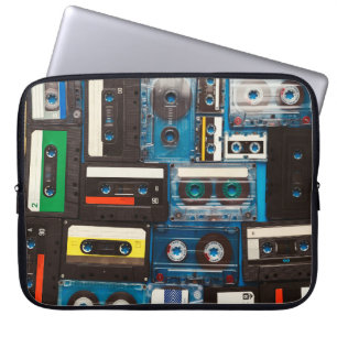 Retro audio cassette tapes laptop sleeve