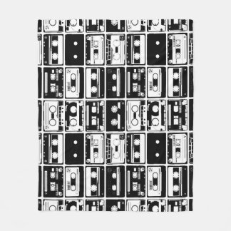 Retro audio tapes, old-fashioned pattern. fleece blanket