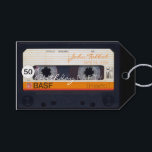 Retro Audiotape 50th birthday Thank You Gift Tag<br><div class="desc">Old audio cassette to personalize with your name, date and more... Design on gift tag with text for 50th Birthday party Thank You. You can easily change text (font, colour, size and position) by clicking the customize button. Matching birthday save the date postcard and magnet, birthday invitation, birthday paper napkin,...</div>