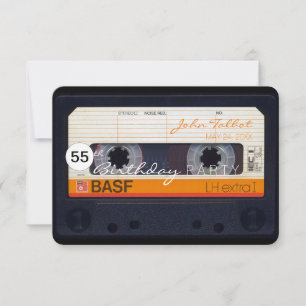 Retro Audiotape 55e anniversaire Invitation de fêt