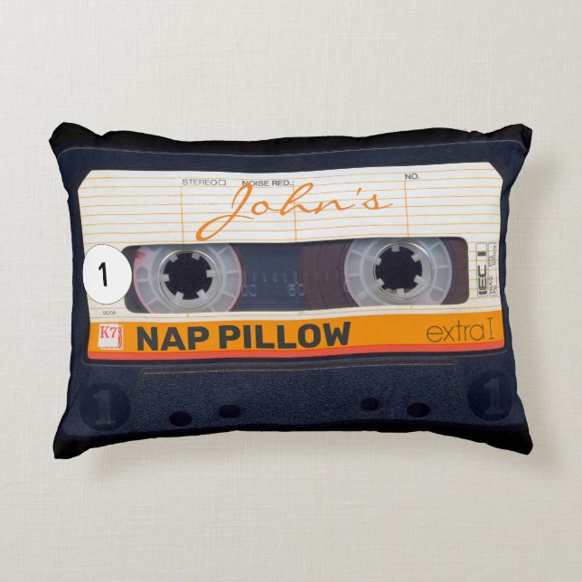 Retro Audiotape Cassette 80s personalized Accent P Accent Pillow (Front)