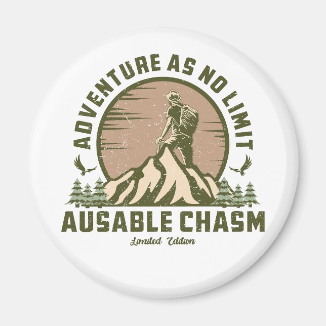 Retro Ausable Chasm Hike Sunset T-Shirt Magnet (Front)