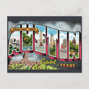Retro Austin Texas Postcard