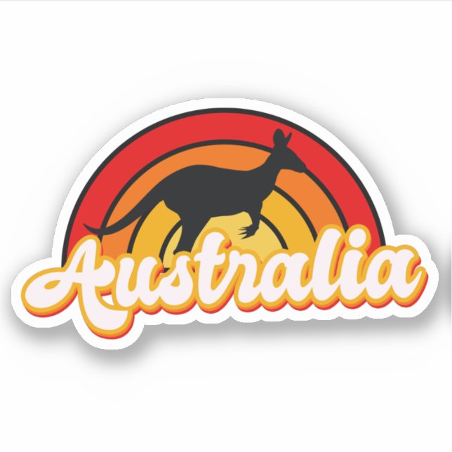 Retro Australia Kangaroo Silhouette Sunset (Front)
