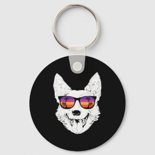 Retro Australian Cattle Dog Sunglasses  Keychain