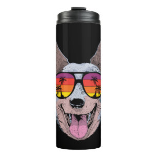 Retro Australian Cattle Dog Sunglasses Thermal Tumbler