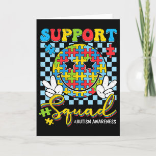 Retro Autism Awareness Support-squad Groovy Smile Card
