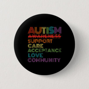 Retro Autism Awareness Teacher School For Women Me 2 Inch Round Button