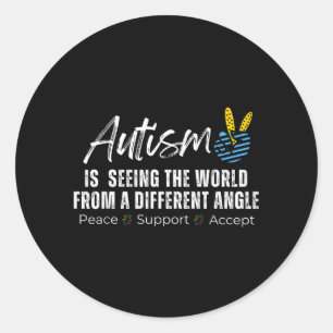 Retro Autism Different Angle Neurodiverse Classic Round Sticker
