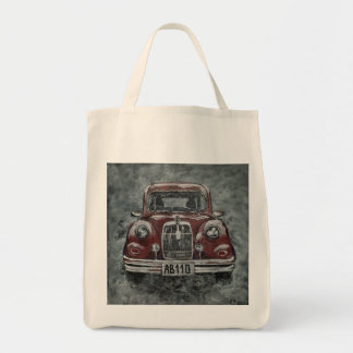 retro, auto, car,  tote bag