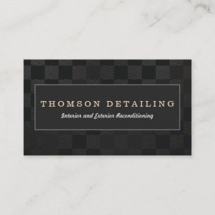 Retro Auto Detailing &  Auto Body Repair Chequered Business Card