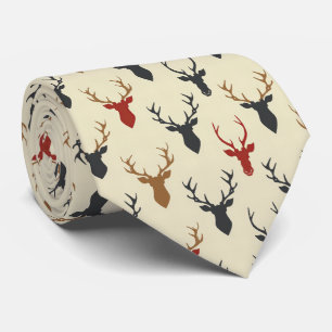 Retro Automne Buck Deer Head Cravate