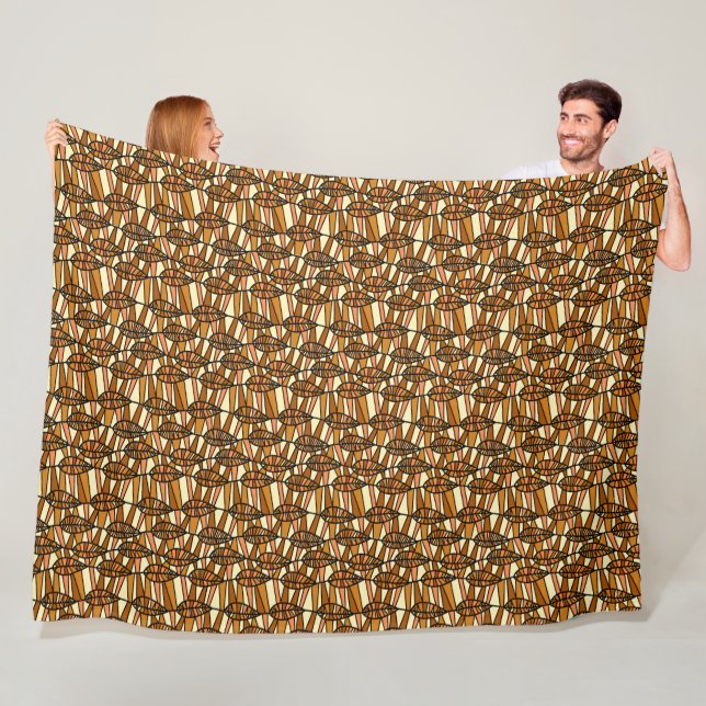 Retro Autumn Fleece Blanket (In Situ)