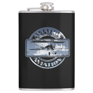 Retro Aviation Badge Hip Flask
