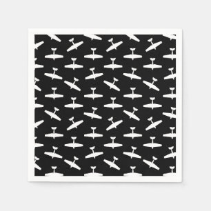 Retro Aviation Themed Airplanes Print Plane Design Napkin