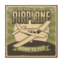 Retro Avion Bois Wall Art