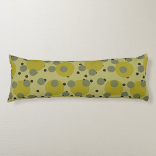 Retro Avocado Dream 1970s Atomic Circles   Body Pillow