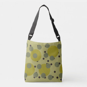 Retro Avocado Dream 1970s Atomic Circles   Crossbody Bag